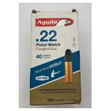500 Count Aguila .22 LR 40 gr Pistol Match Ammo