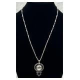 Vintage Geometric Pendant on Chain