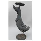 *17" Metal Duck Sculpture/Candle Holder