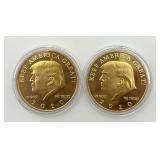 2 2020 Gold Plated "Keep America Great" Tokens