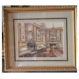 *Beautiful Room Pencil Art in 15" x 18" Gilt Frame