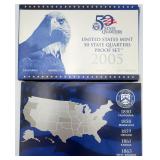 2 2005 U.S. Mint 50 State Quarters Proof Sets COA