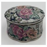 Vtg. Hand-painted Chinese Porcelain Trinket Box