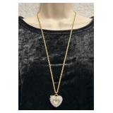 "Gruen" Heart Shaped Quartz Watch Necklace