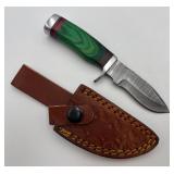 Handmade Damascus Steel Fixed-Blade Hunting Knife