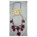 2 Fancy Silver-tone Fashion Necklaces