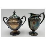 Rogers & Son Silver Plated Sugar & Creamer Set