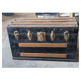 *Vtg Flat Top Steamer Trunk
