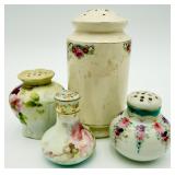 4 VTG Porcelain Floral S&P Shakers