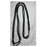 Navy Blue Fashion Pearl 2-Strand Necklaces