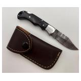 Hand-made Damascus Steel Folding Pocket Knife