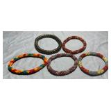 5 Multicolored Beaded Fashion Bracelets