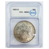 1883-O Morgan Silver Dollar ICG MS63