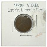 Rare 1909-V.D.B. 1st Year Lincoln Cent