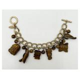 "Talbots" Tiger Eye Charm Bracelet