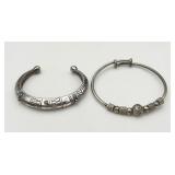 Silver-Tone Beaded & "Napier" Cuff Bracelets