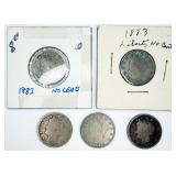 5 Liberty Head V Nickels