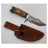 Hand-made Damascus Steel Fixed-Blade Hunting Knife