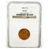 1880-S $5 Dollar Liberty Head Gold 1/2 Eagle