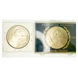 2 1965 Sir Winston Churchill Memorial Crown Coins