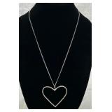 Large Open Rhinestone Heart Necklace