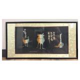 Vtg. Asian Silk Embroidery Piece