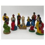 Vintage Hand-painted Chalkware Nativity Figurines