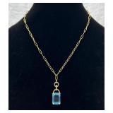 VTG "Park Lane" Aquamarine Colored Stone Necklace