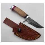 Handmade Damascus Steel Fixed-Blade Hunting Knife