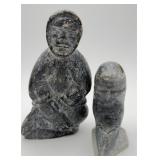 Pair of VTG Canadian Inuit Handcarved Soapstones