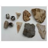 Rock Beads, Arrowheads & Rock Pieces