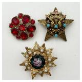 3 Different Fancy Small Pins