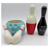 Bowling Planter & 2 Bowling Pins