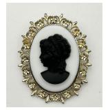Black & White Cameo Pin