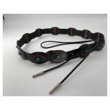 Vintage Western-style Concho Belt & Bolo Tie