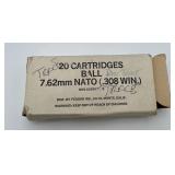 NATO Ball 7.62 mm  20 Cartridges Red Trace Tip