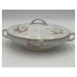 Antique Victoria Czechoslovakia Serving Bowl w/Lid