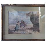 *Vtg Girls on Boat 18" x 22" Giclée
