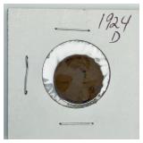 1924-D Semi-key Date Lincoln Wheat Penny