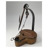 Authentic Antique Peter Derr Betty Lamp Dated 1846