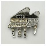 Vintage Rhinestone Grand Piano Pin