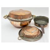 VT Tinned Cooper Basin & Pot & Lid