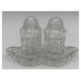 Vtg. Cut Crystal Shaker & Tray Set