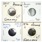 4 Germany 5 Pfennig Coins