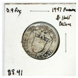1947 Panama "Un Curato De Balboa" Silver Coin