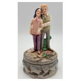 Vtg. Japan Rotating Couple Music Box