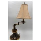 Vtg. Brass Swing-arm Desk Lamp