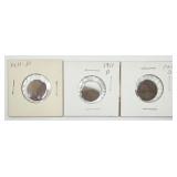 3 1911-D Lincoln Wheat Pennies