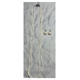 Fashion Pearl 2-strand Necklace & Earrings Set