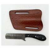 Damascus Steel Cowboy Knife w/ Sheath